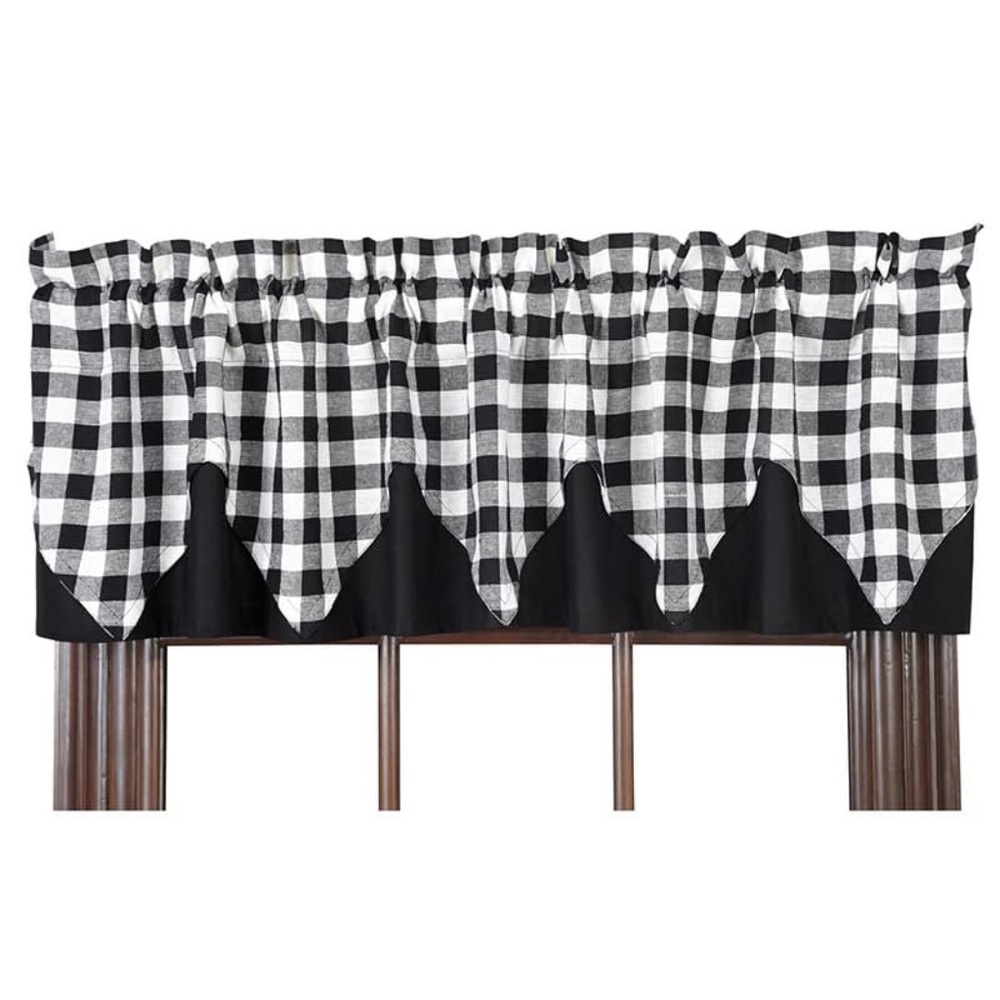 Blk & Wht Buffalo Checked Valance 1 Available NWT